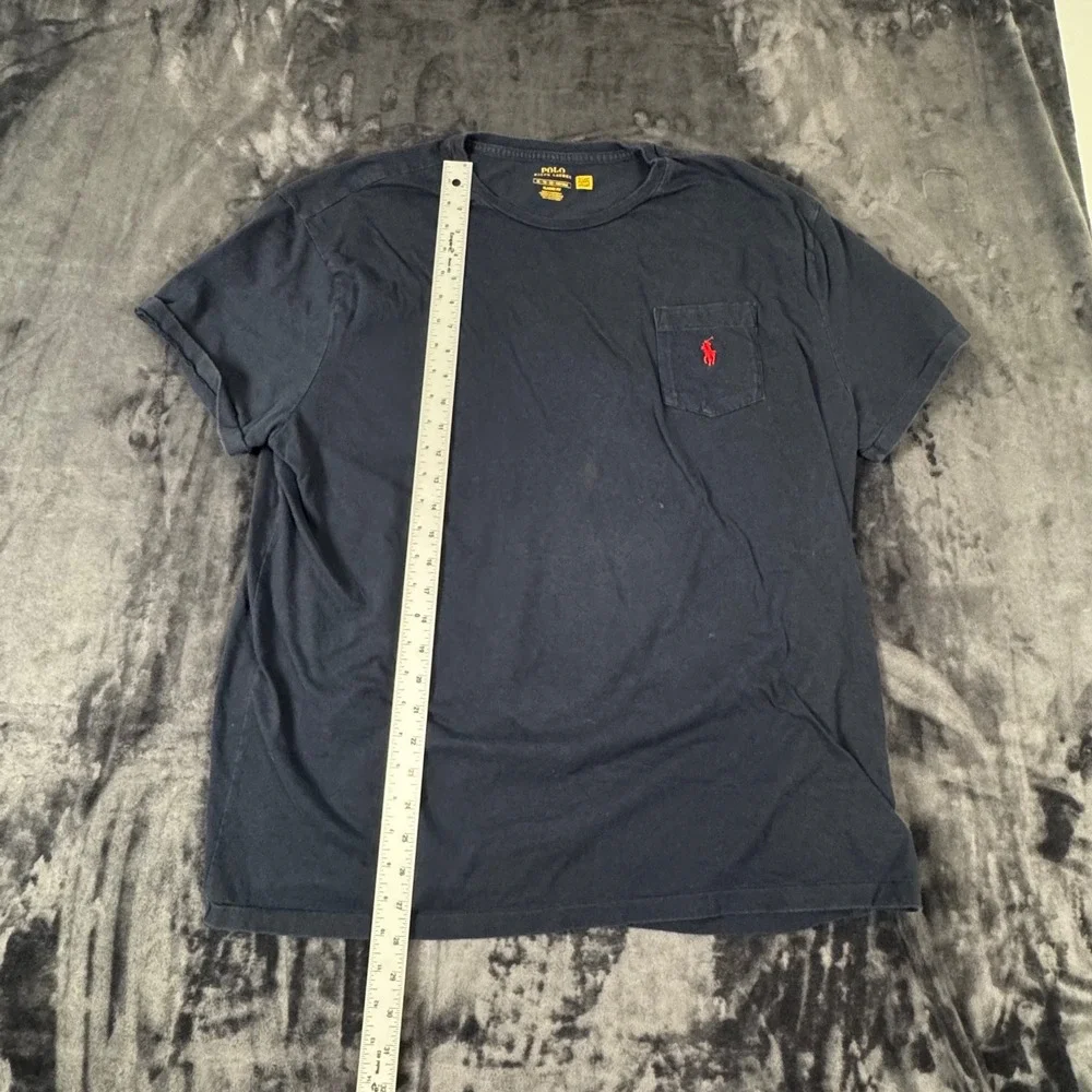 Polo Ralph Lauren T-Shirt Mens XL Navy Blue Pocket Short Sleeve Classic Fit